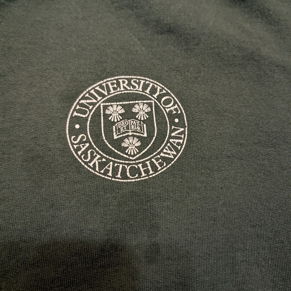 VTG University Of Saskatchewan Crew Neck Flaws Mens L-XL? Green - Picture 7 of 9